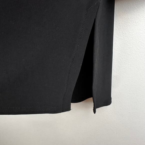 Sympli Tunic Top Blouse Metal Buttons Liquid Knit Black 4 Minimalist Lagenlook - Picture 5 of 12